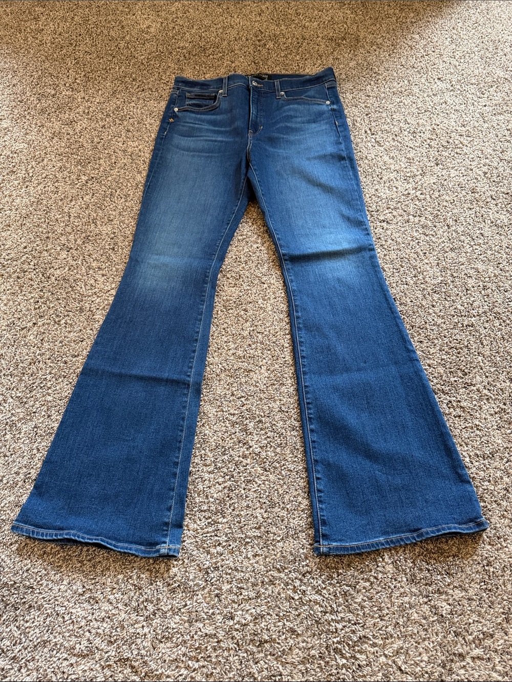 Veronica Beard Beverly Skinny Flare High Rise Bright Blue Jeans Size 31